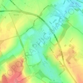 Carte topographique Bridge, altitude, relief