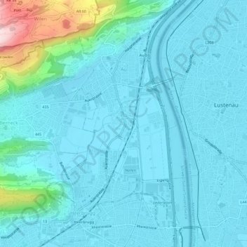 Carte topographique Au (SG), altitude, relief