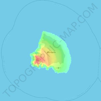 Carte topographique Isla Blanquilla, altitude, relief