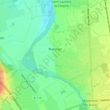 Carte topographique Marclopt, altitude, relief