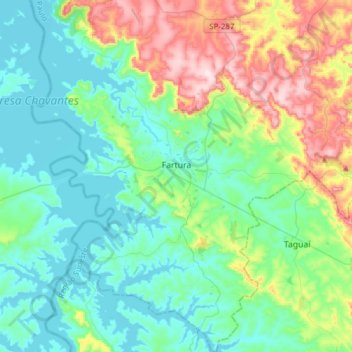 Carte topographique Fartura, altitude, relief