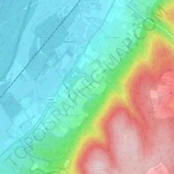 Carte topographique Oberweier, altitude, relief