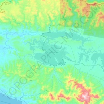 Carte topographique Lago Bayano, altitude, relief