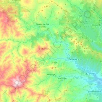 Carte topographique El Borge, altitude, relief