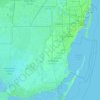 Carte topographique Condado de Miami-Dade, altitude, relief