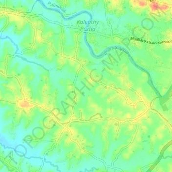 Carte topographique Mathoor, altitude, relief