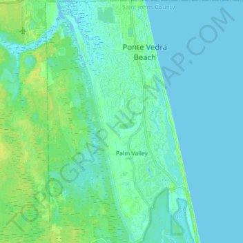 Carte topographique Palm Valley, altitude, relief