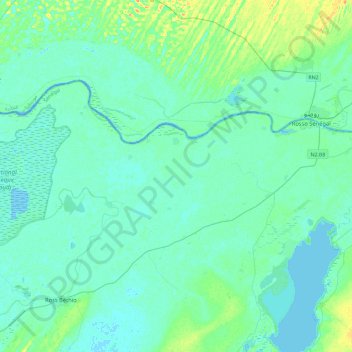 Carte topographique Ronkh, altitude, relief