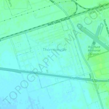 Carte topographique Thorntonville, altitude, relief