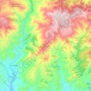 Carte topographique Bova, altitude, relief