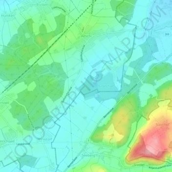 Carte topographique Aeschi (SO), altitude, relief