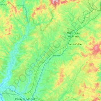 Carte topographique La Bourbince, altitude, relief