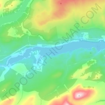 Carte topographique Loch Garry, altitude, relief