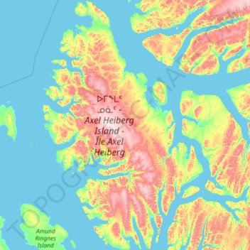 Carte topographique Axel Heiberg Island, altitude, relief