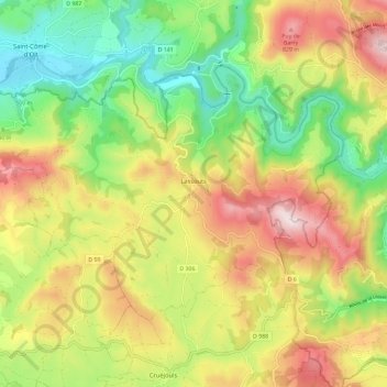 Carte topographique Lassouts, altitude, relief