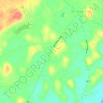 Carte topographique Ballyalgan, altitude, relief