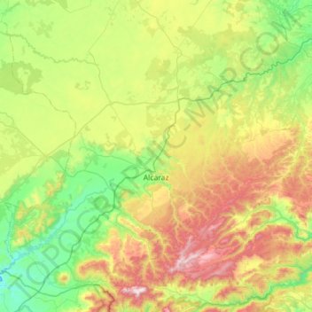 Carte topographique Alcaraz, altitude, relief