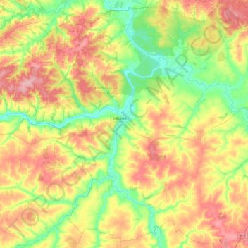 Carte topographique Крапивенское сельское поселение, altitude, relief