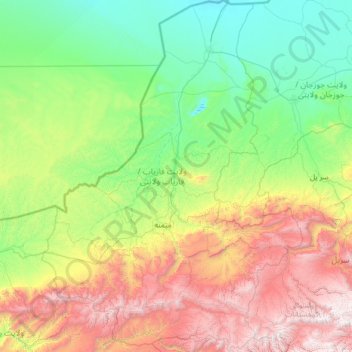 Carte topographique Faryab Province, altitude, relief