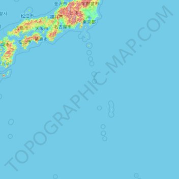 Carte topographique Kantō, altitude, relief