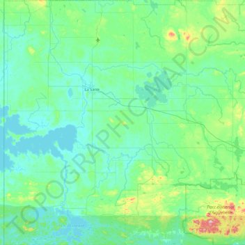 Carte topographique Abitibi-Ouest, altitude, relief