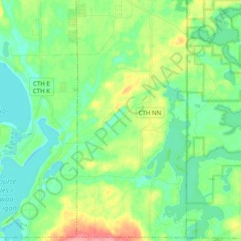Carte topographique Chief Lake, altitude, relief