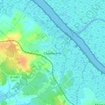 Carte topographique Chaillevette, altitude, relief