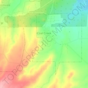 Carte topographique Coal Creek, altitude, relief