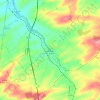 Carte topographique Charmont-sous-Barbuise, altitude, relief