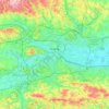 Carte topographique Cracovie, altitude, relief