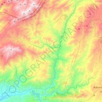 Carte topographique Iguidi, altitude, relief