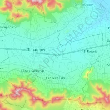 Carte topographique Francisco I. Madero, altitude, relief