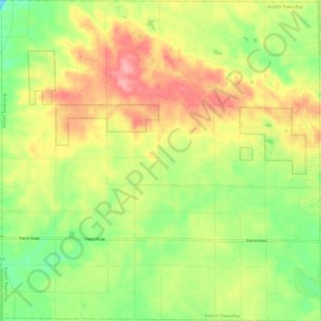Carte topographique Austin Township, altitude, relief