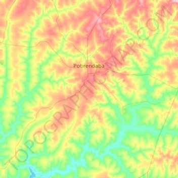 Carte topographique Potirendaba, altitude, relief