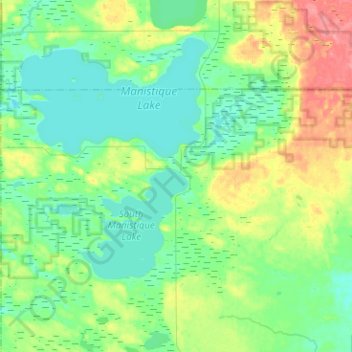 Carte topographique Portage Township, altitude, relief