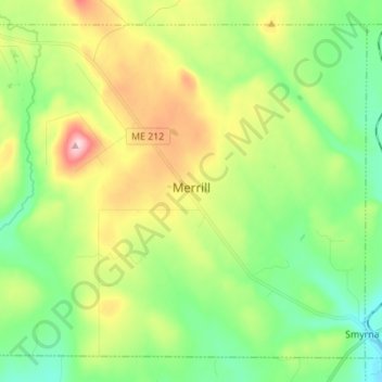 Carte topographique Merrill, altitude, relief