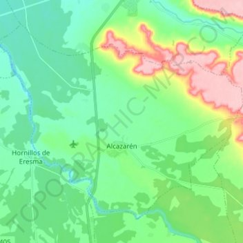 Carte topographique Alcazarén, altitude, relief