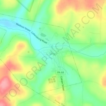 Carte topographique Sligo, altitude, relief