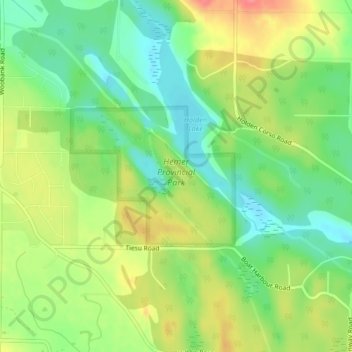 Carte topographique Hemer Provincial Park, altitude, relief