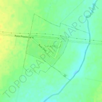 Carte topographique Saladillo, altitude, relief