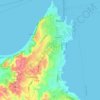 Carte topographique Δημοτική Ενότητα Ρόδου, altitude, relief