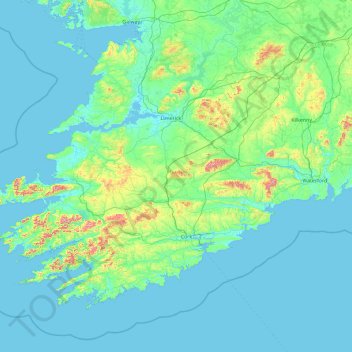 Carte topographique Munster, altitude, relief