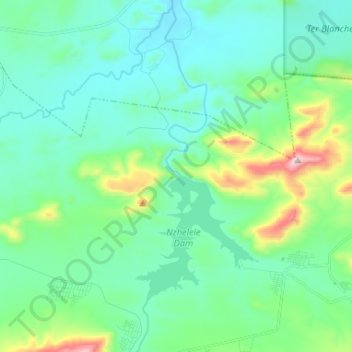 Carte topographique Nzhelele, altitude, relief