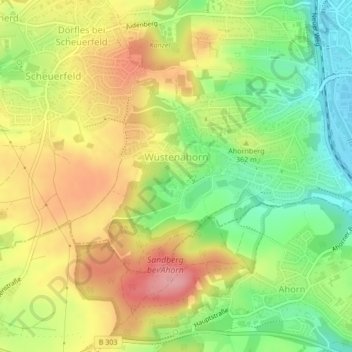 Carte topographique Wüstenahorn, altitude, relief