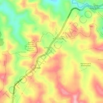 Carte topographique Marqueza, altitude, relief