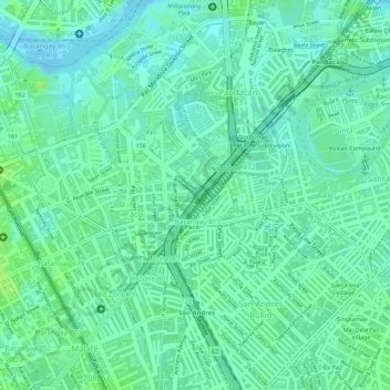 Carte topographique Plaza Dilao, altitude, relief