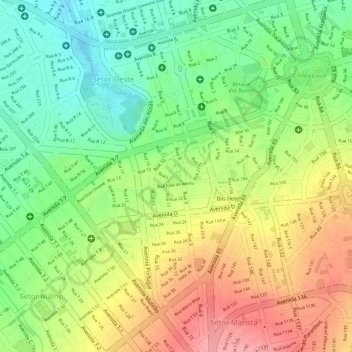 Carte topographique Praça Professor Joaquim Edson, altitude, relief