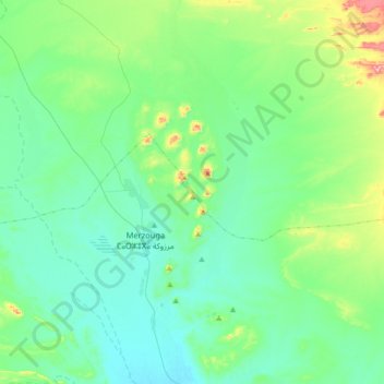 Carte topographique Erg Chebbi, altitude, relief