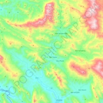 Carte topographique ນຳ້ງໍ, altitude, relief