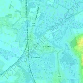 Carte topographique Schloss Zossen, altitude, relief